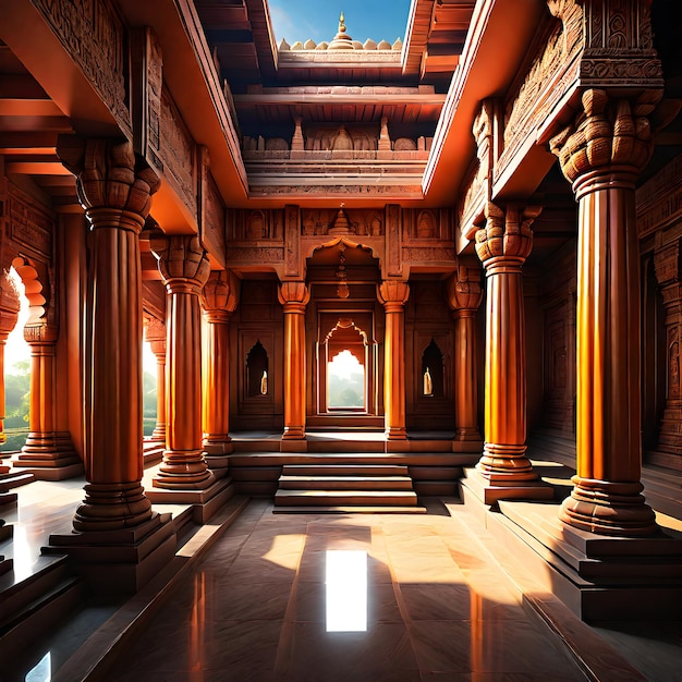 Innenraum des indischen Hindu-Tempels