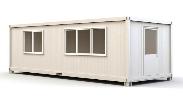 Innenraum eines mobilen Container-Standortbüros für Baustellen Versandcontainer Portables Haus