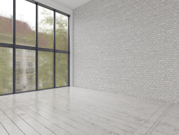 Innenraum leerer Raum 3D-Rendering