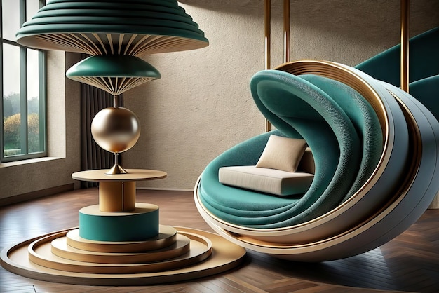 Foto innenraum mit luxuriösen und modernen möbeln