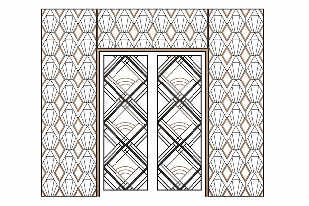 Innentüren isoliert auf weißem Hintergrund Innenmöbel 3D-Illustration cg render