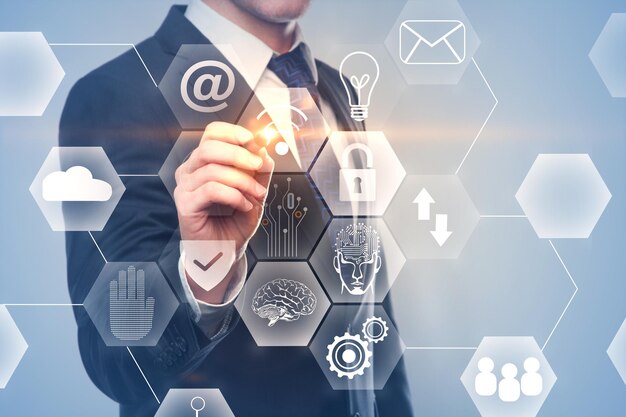 Innovación futurista y concepto de inteligencia artificial.