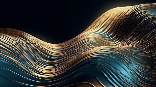 Innovación tecnológica de diseño de fondo líquido ondulado abstracto metálico IA generativa