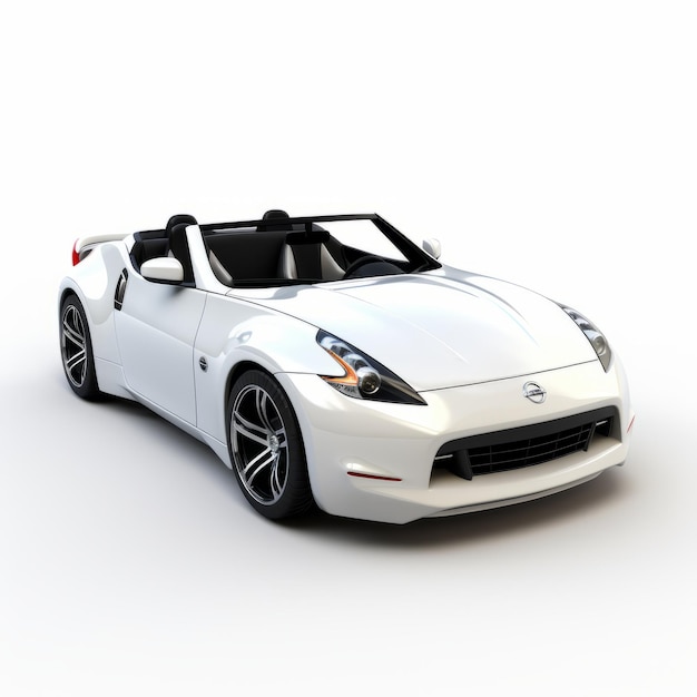 El innovador Nissan Roadster blanco en el fondo de oclusión ambiental