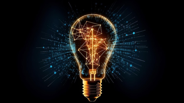 Innovations- und Ideensymbol mit Glühbirnenform Generative KI