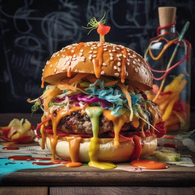 Innovative Burger-Kreation mit unerwarteten Zutaten