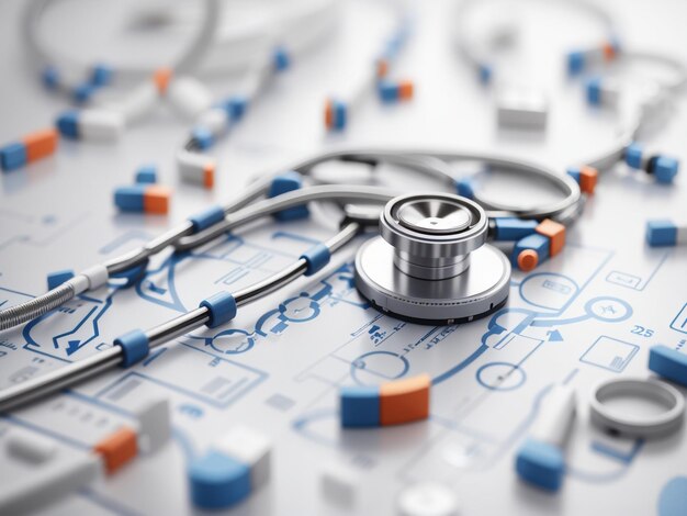Innovative Gesundheitsmuster Medizinische Ikonen und Innovationen Konzept