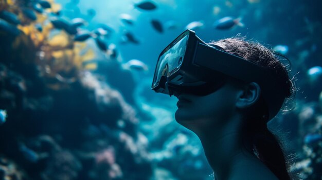 Foto innovative vr-gasse, die für die erforschung von unterwasserwelten entwickelt wurden