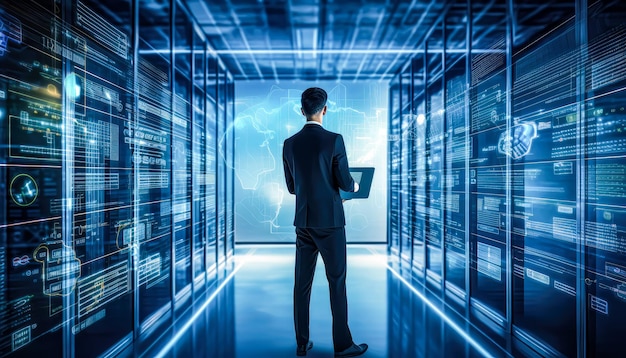 Innovativer IT-Experte im Server-Center-Büro