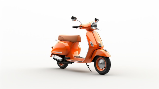 Innovativer orangefarbener Vespa-Scooter glatt poliert und realistisch