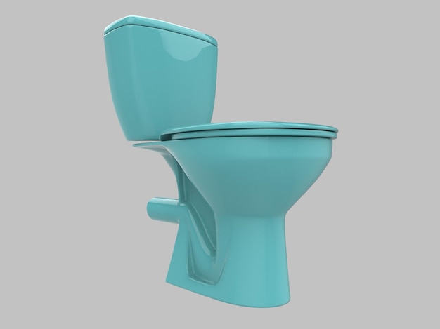 Inodoro azul claro wc ilustración 3d