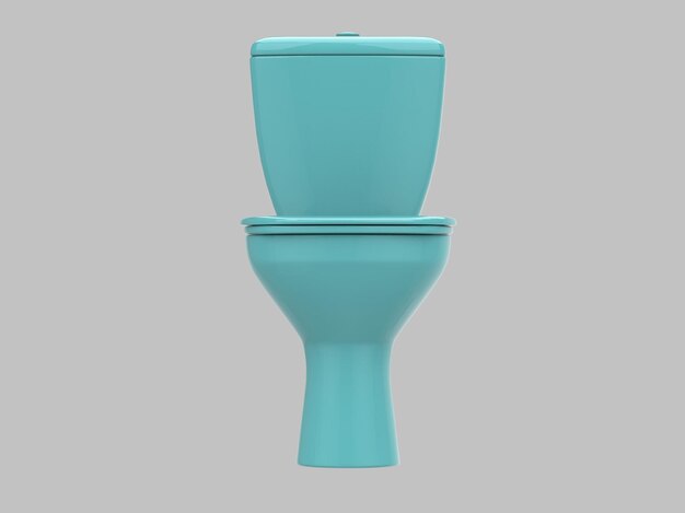 Inodoro azul claro wc ilustración 3d