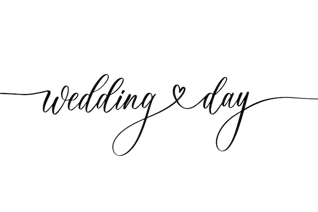 Inscrição caligráfica para convite de casamento no dia do casamento