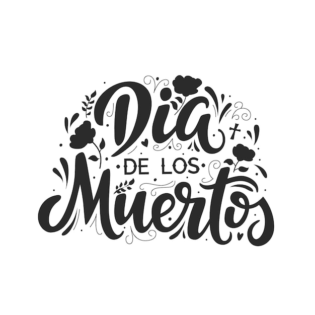 Inscrição de letras do roteiro do Dia de los muertos para o Dia dos Mortos
