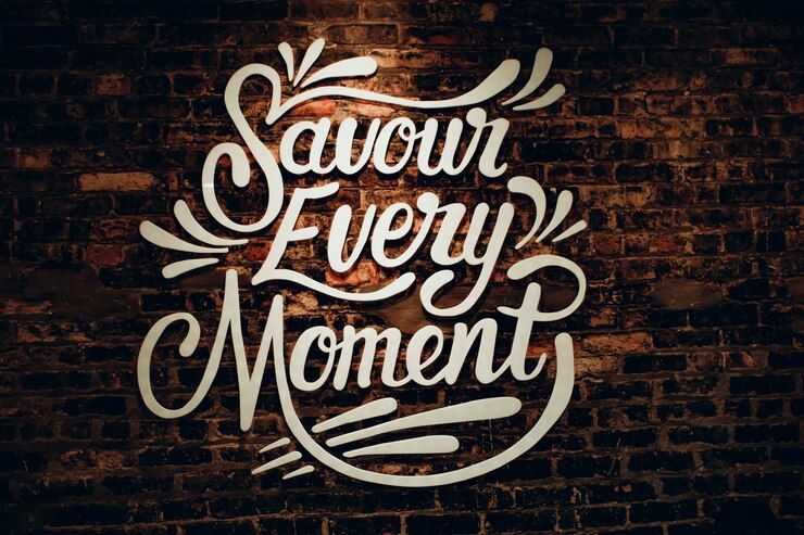 Foto inscrição na parede do café foto