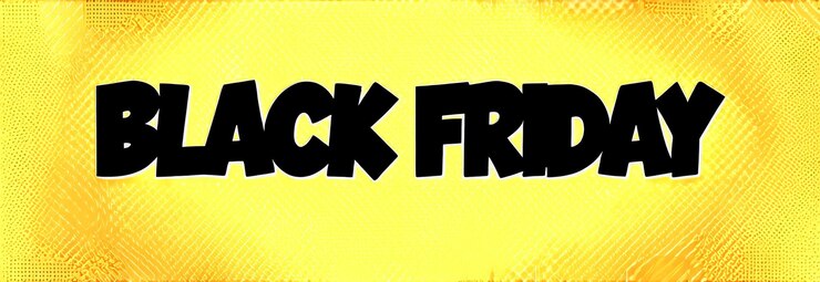 Foto inscripción black friday en letras negras sobre un fondo dorado
