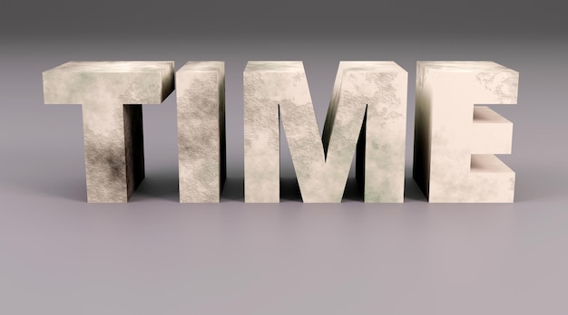 Inscripción de hormigón de lujo en el podio gris luz suave fondo liso renderización 3D