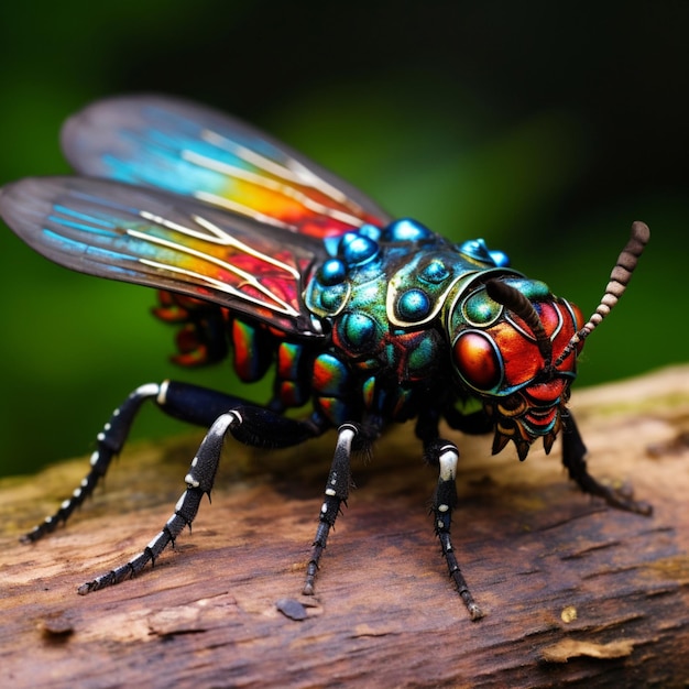 Insecto ágil con alas vibrantes