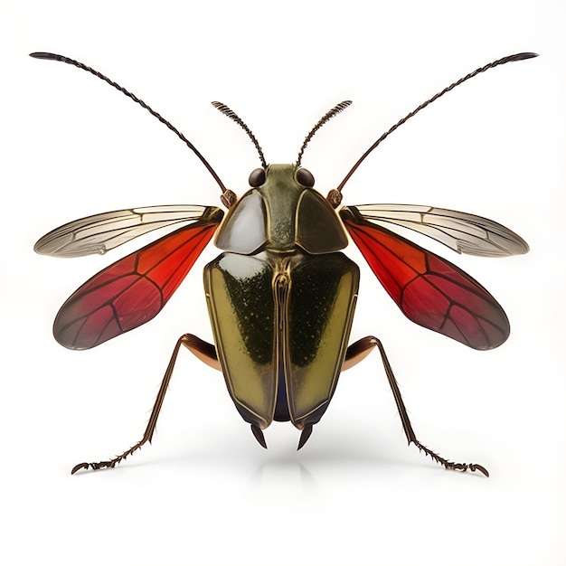 Foto un insecto con alas rojas y alas rojas