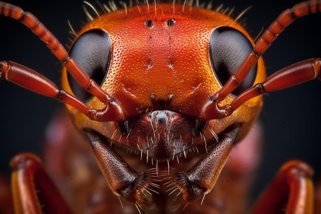 un insecto con una cara roja