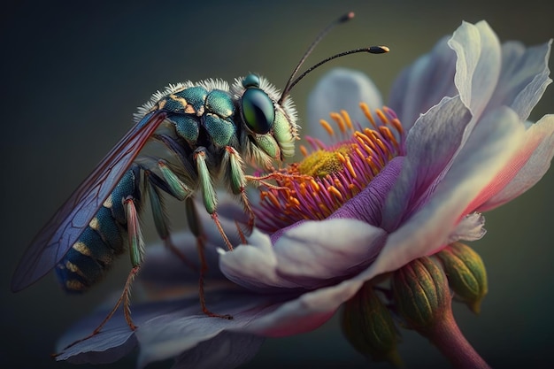 Foto un insecto en una flor