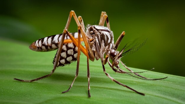 Foto un insecto con una larga cola se muestra en la imagen