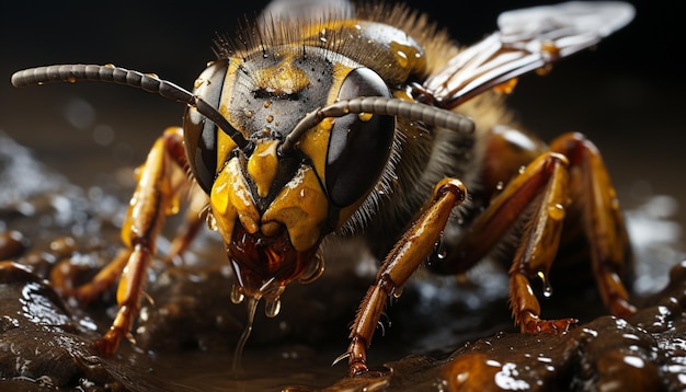 Insekten in der Natur, klein, gefährlich, stechend, fliegend, gruselig, schmerzhaft, Horror, erzeugt durch künstliche Intelligenz
