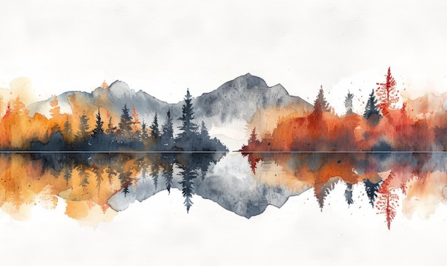 Insel Aquarell minimalistische Landschaft