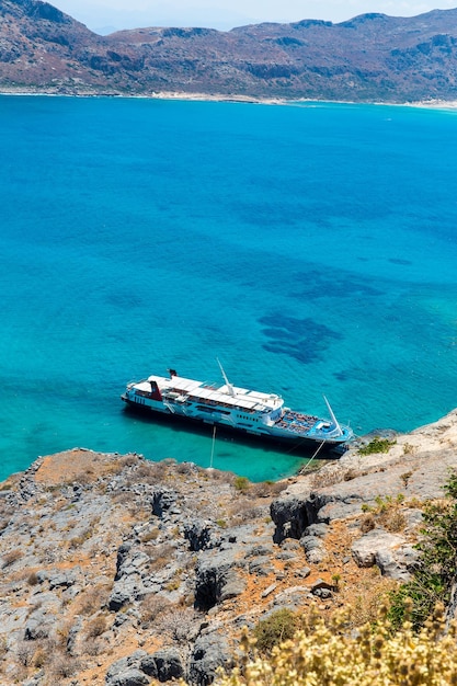 Insel Gramvousa in der Nähe von Kreta Griechenland Strand von Balos Magisches türkisfarbenes Wasser Lagunenstrände aus reinem weißem Sand