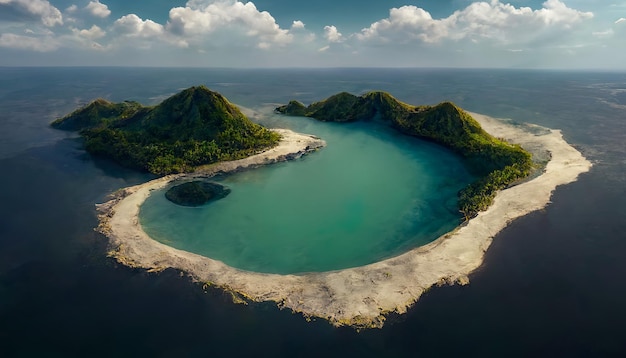 Inseln im Ozean. Philippinische Fantasieinseln in der Luftaufnahme des Ozeans.