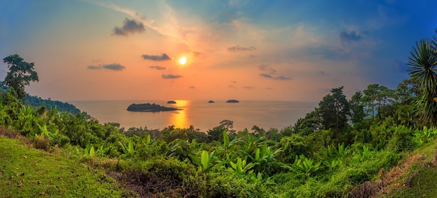 Inseln im Sonnenuntergang, Panorama