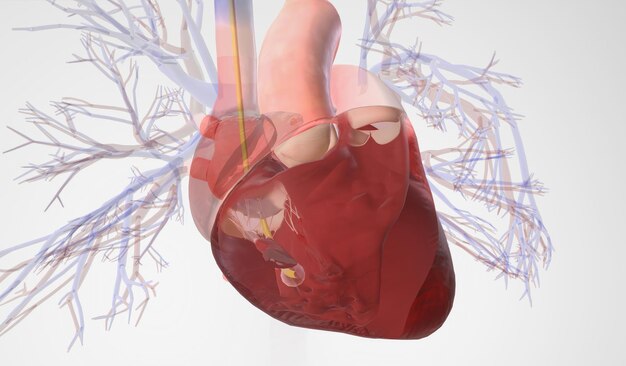 Foto inserción del catéter de la arteria pulmonar en el ventrículo derecho