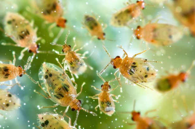 Foto insetos sentados no topo de uma planta verde