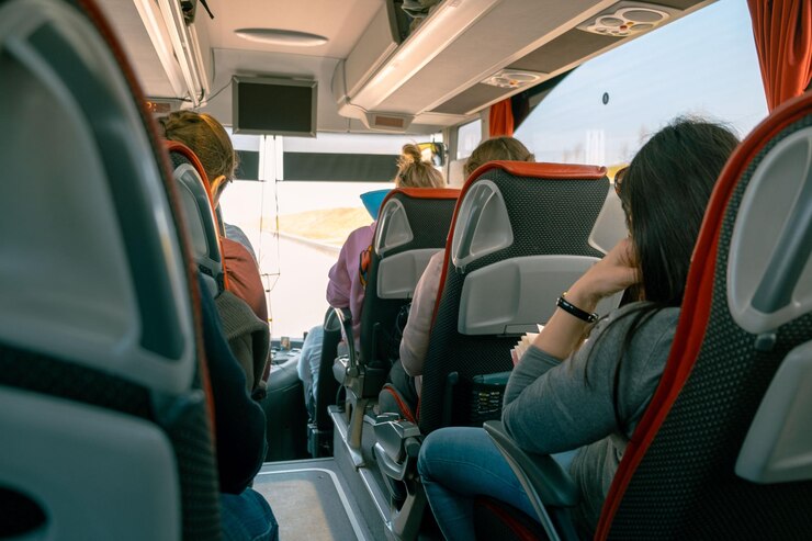 Inside Coach Bus Roadtrip