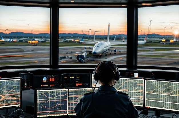 Insights de control en el cielo desde la torre del aeropuerto