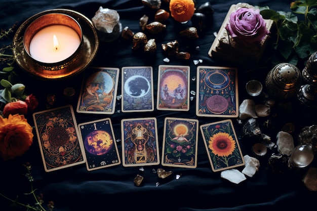 Insights encantadores do Tarot Elementos gráficos caprichosos para belos leitores