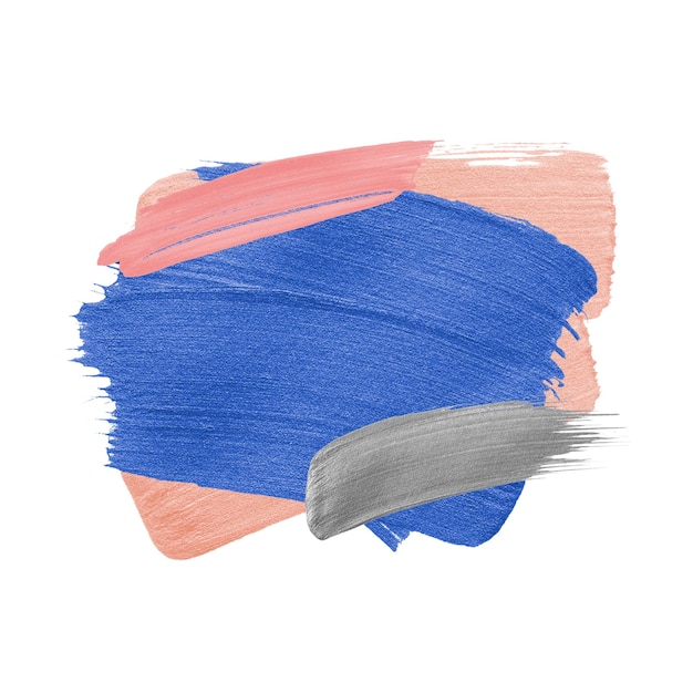 Insígnia de aquarela adesivo png textura de pincel azul feminino