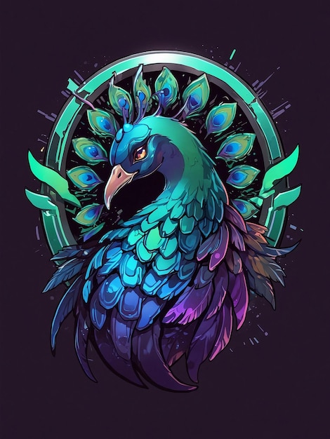 Insignia de ESports com pavo real resumo