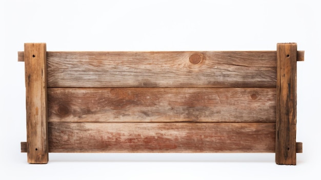 Insignia de madeira rústica isolada em fundo branco