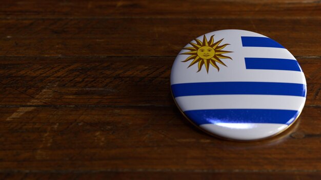 Insignia de votação com tema da bandeira do Uruguai