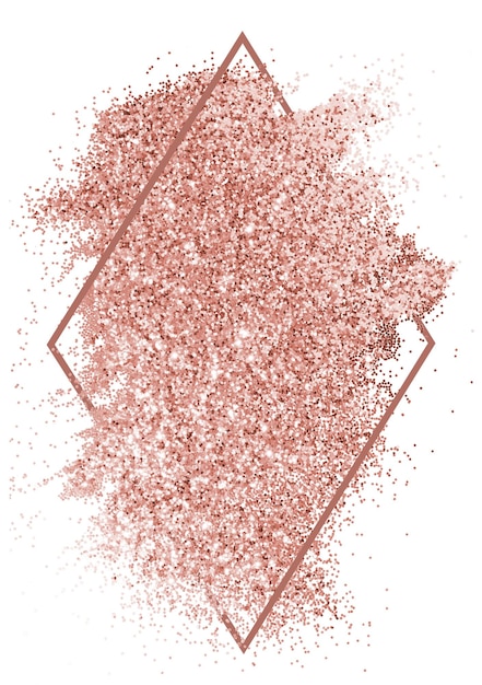 Insignia de fondo de brillo rosado dorado con marco de oro rosado