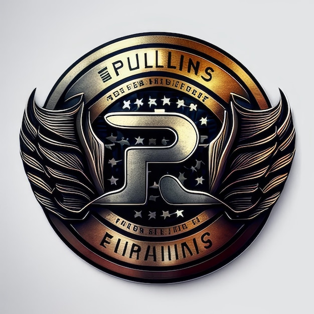 Insignia de lujo con la letra R en el centro Ilustración vectorial