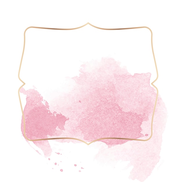 Insignia de oro con acuarela rosa pintura transparente png
