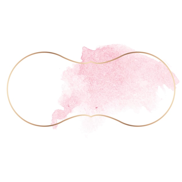 Insignia de oro con acuarela rosa pintura transparente png