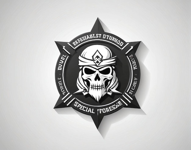 Foto una insignia de policía de cráneo con una estrella