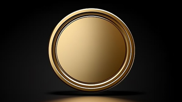 Foto insignia de premio de oro 3d con ia generativa de forma redonda de marco circular