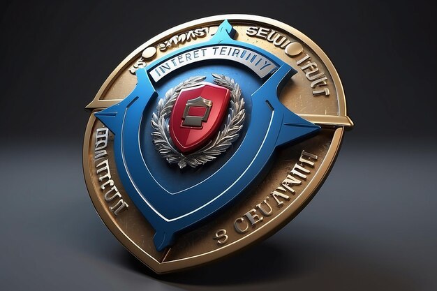 Insignia de seguridad de Internet 3D