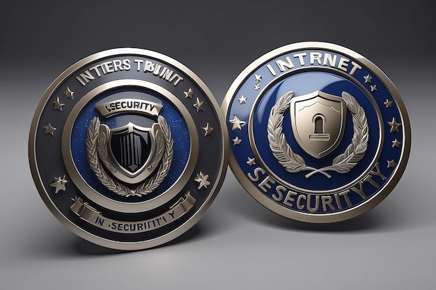 Insignia de seguridad de Internet 3D