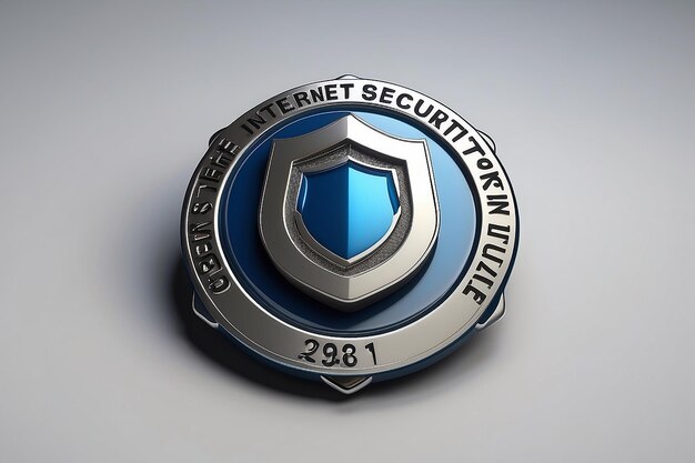 Insignia de seguridad de Internet 3D