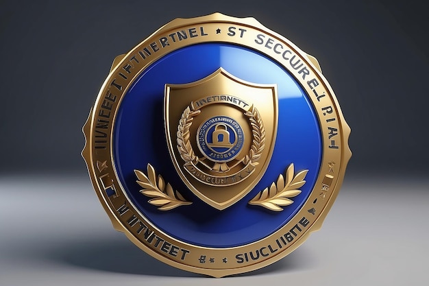 Insignia de seguridad de Internet 3D